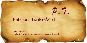 Pabics Tankréd névjegykártya
